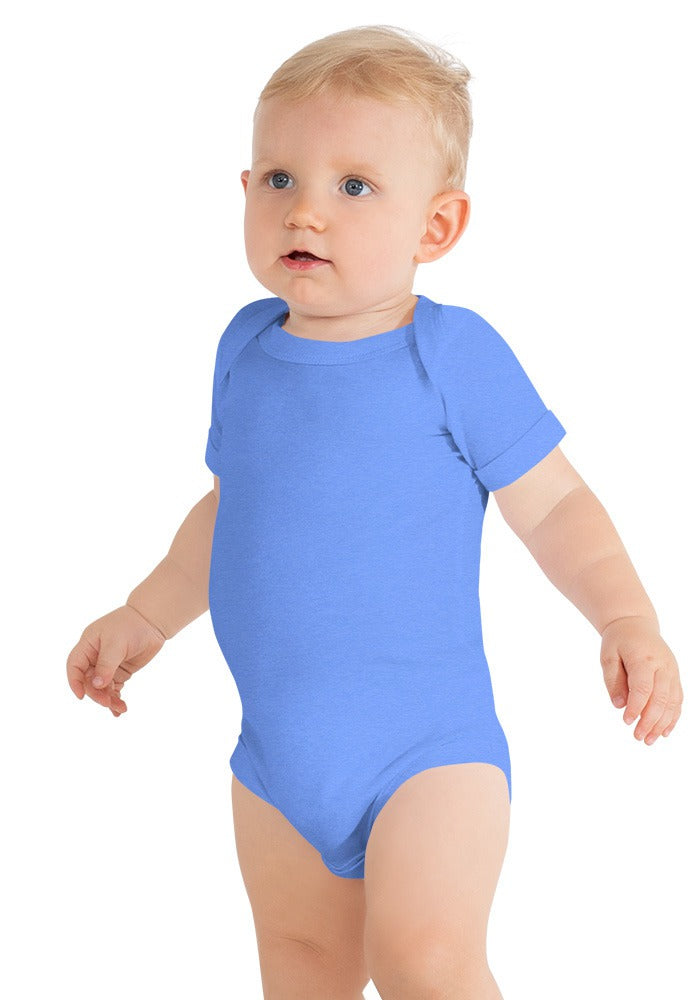 Custom Baby One-Piece in Heather Columbia Blue