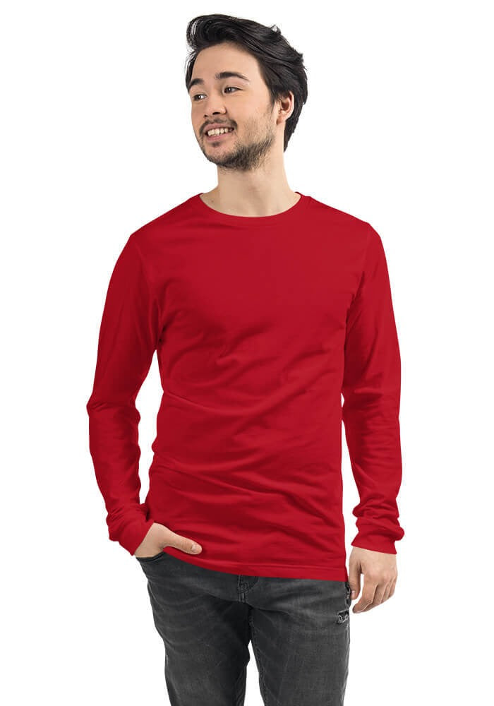 Custom Long Sleeve T-Shirt in Red