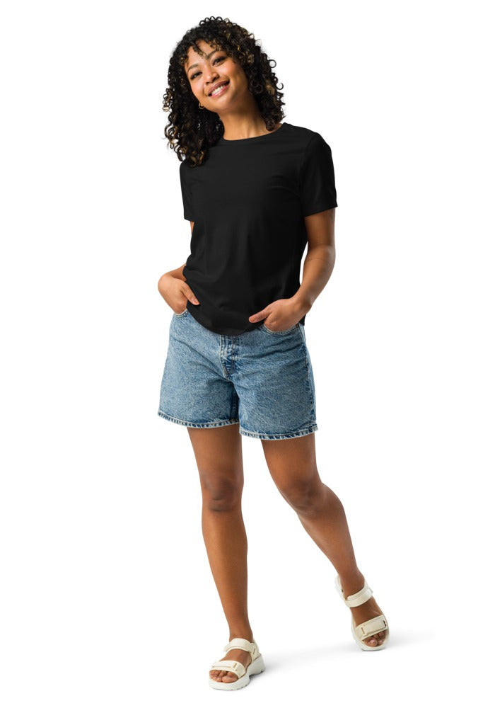 Custom Women's Relaxed T-Shirt in Black