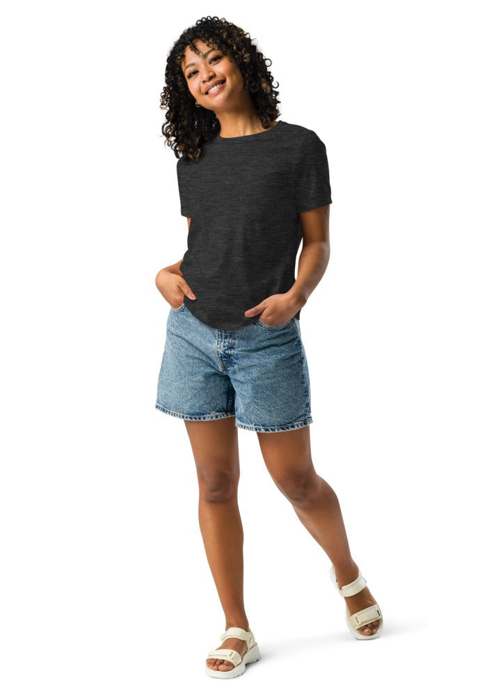 Custom Women's Relaxed T-Shirt in Dark Grey Heather