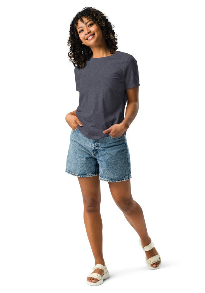 Custom Women's Relaxed T-Shirt in Heather Navy