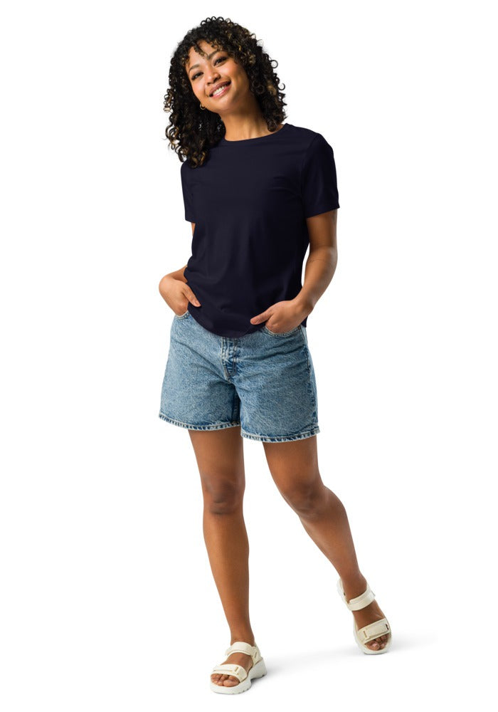 Custom Women's Relaxed T-Shirt in Navy