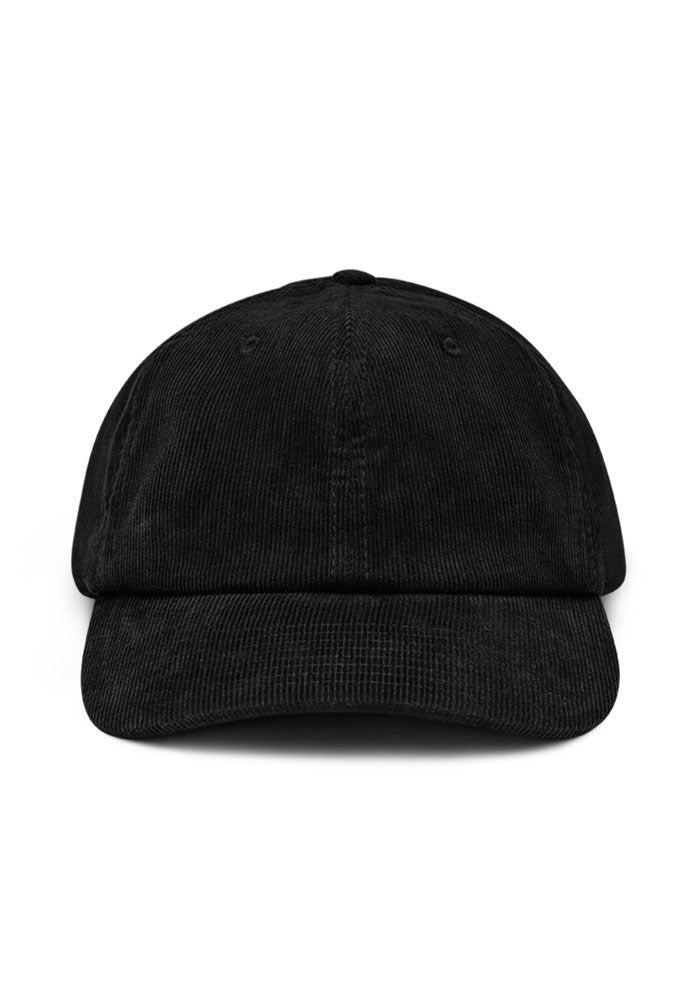Custom Embroidered Corduroy Hat in Black