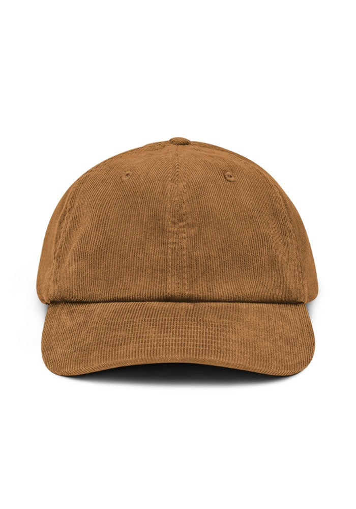 Custom Embroidered Corduroy Hat in Camel