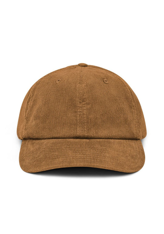 Custom Embroidered Corduroy Hat in Camel