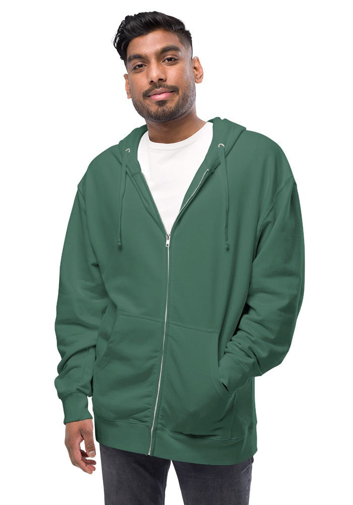 Custom Zip-Up Hoodie in Alpine Green