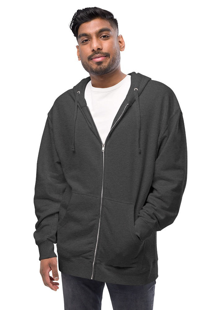 Custom Zip-Up Hoodie in Charcoal Heather
