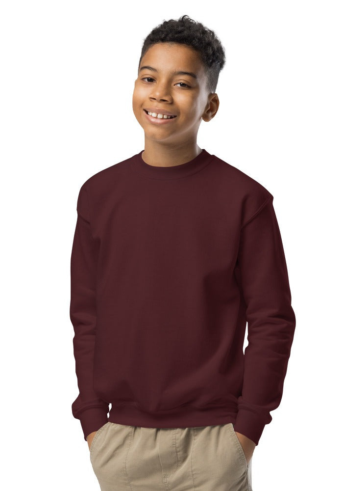 Custom Youth Crewneck Sweatshirt in Maroon