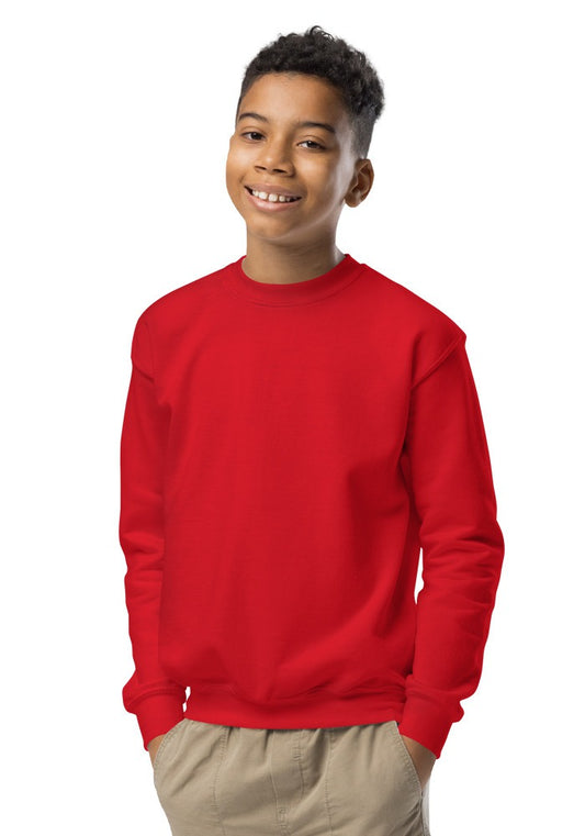 Custom Youth Crewneck Sweatshirt in Red