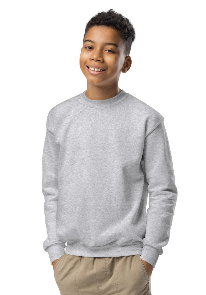 Custom Youth Crewneck Sweatshirt in Sport Grey