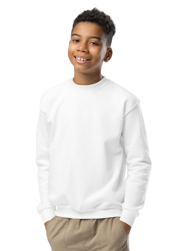 Custom Youth Crewneck Sweatshirt in White