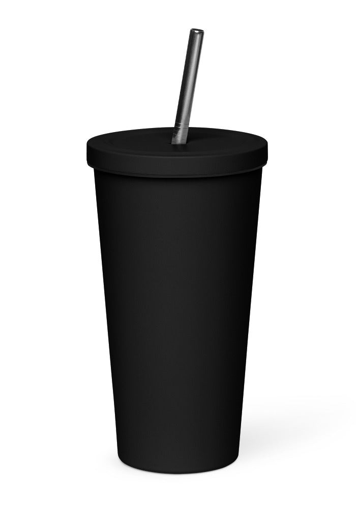 Custom Insulated Tumbler with Straw (20 oz) in Black