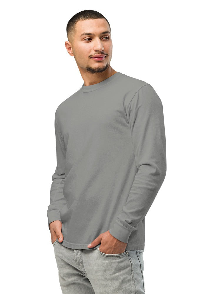 Custom Garment-Dyed Long Sleeve in Grey