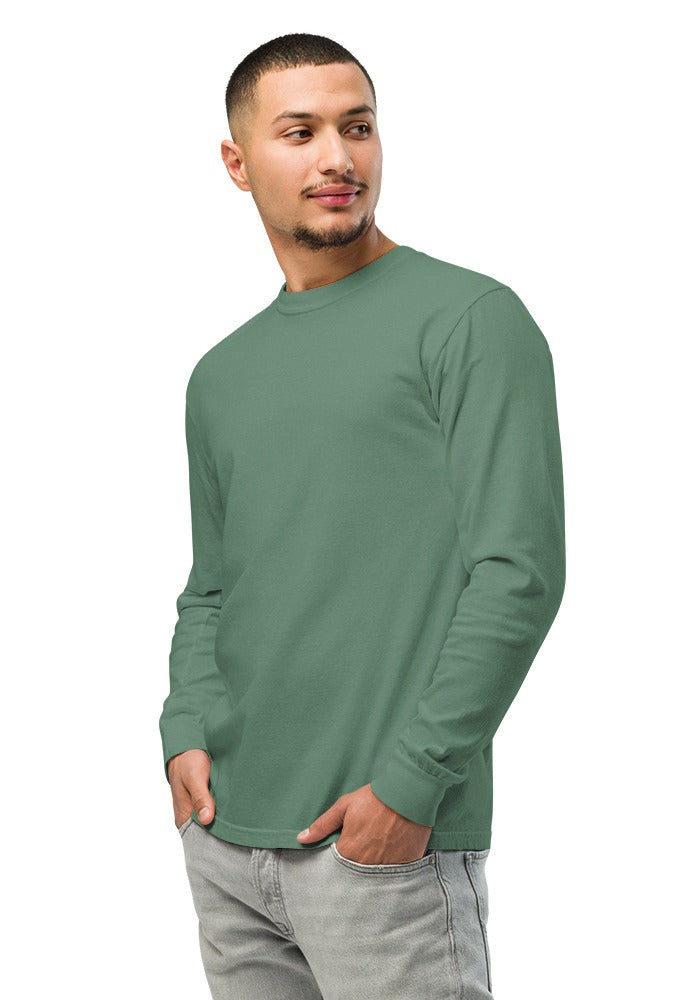Custom Garment-Dyed Long Sleeve in Light Green