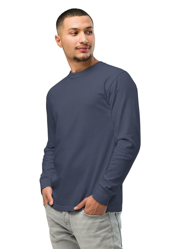 Custom Garment-Dyed Long Sleeve in Navy