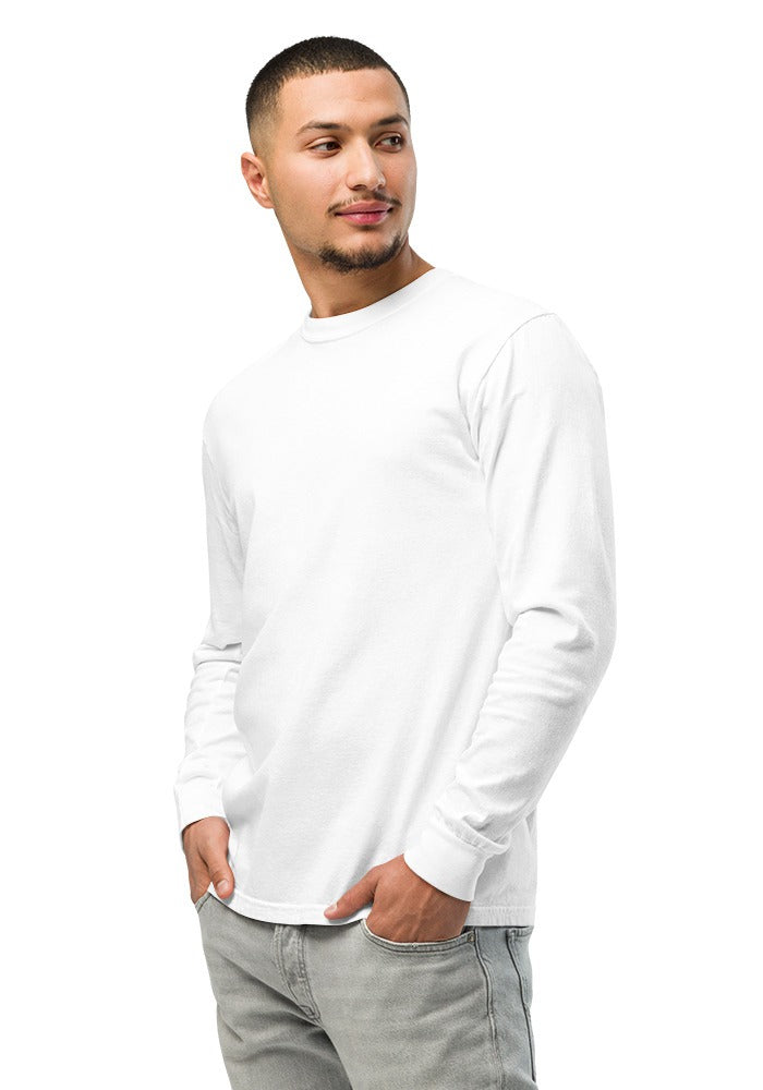 Custom Garment-Dyed Long Sleeve in White