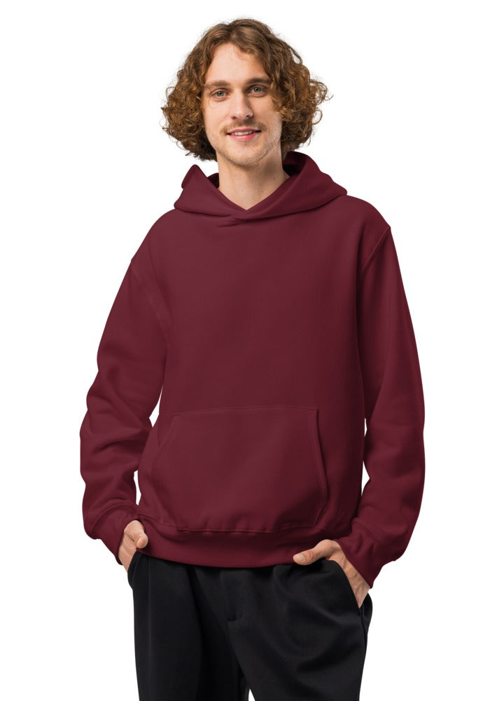 Custom Oversized Heavyweight Hoodie in Maroon