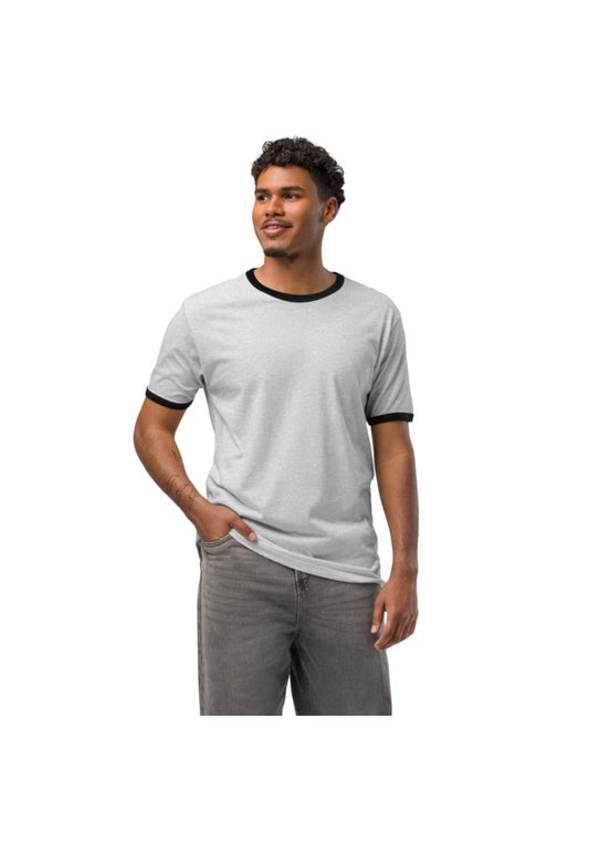 Custom Ringer T-Shirt in Heather Gray / Black