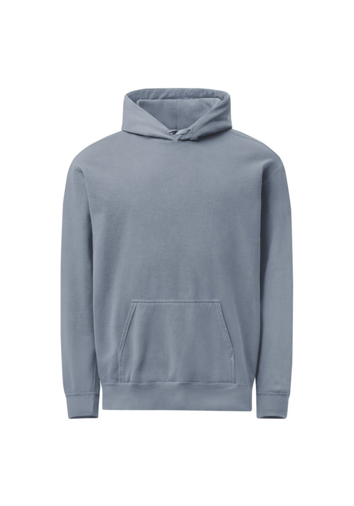 Custom Garment-Dyed Hoodie in Blue Jean