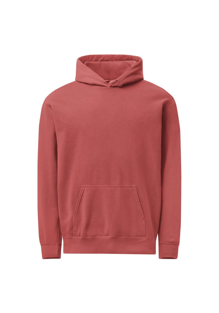 Custom Garment-Dyed Hoodie in Crimson