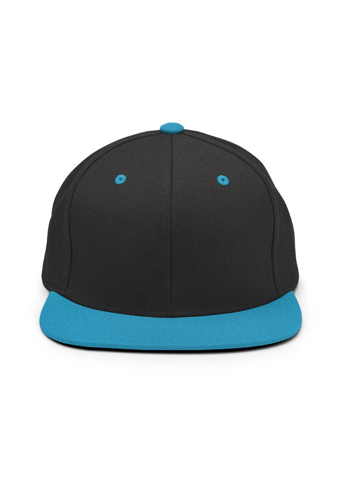 Custom Embroidered Snapback in Black/ Teal
