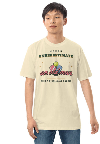 Never Underestimate an Old Man t-shirt in Natural