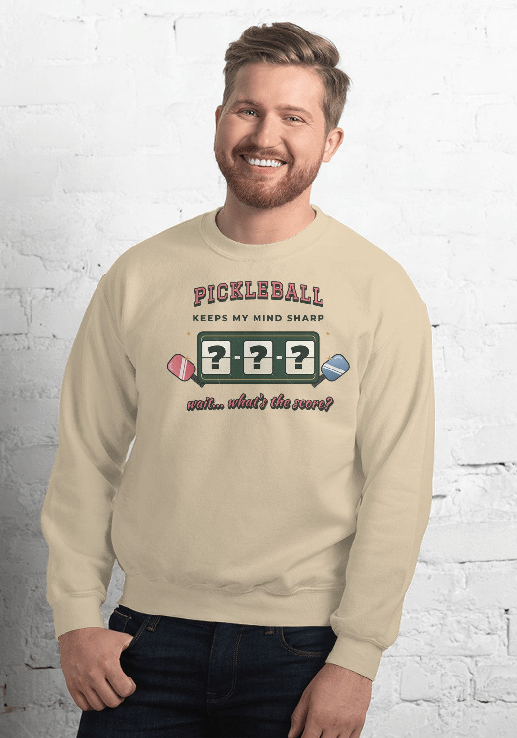 Keeps My Mind Sharp sweatshirt in Sand
