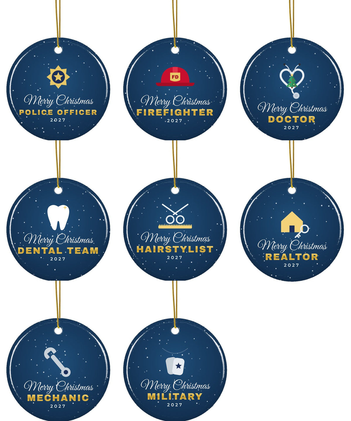 Profession Christmas ornament: all designs