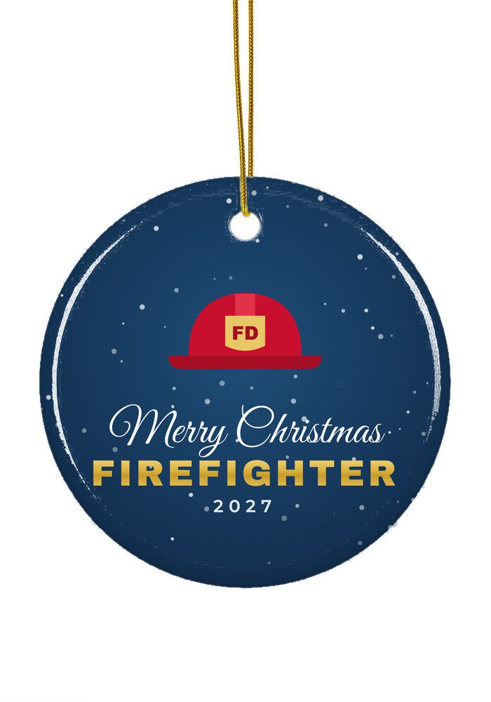 Firefighter ornament, circle shape
