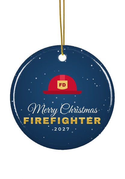 Firefighter ornament, circle shape