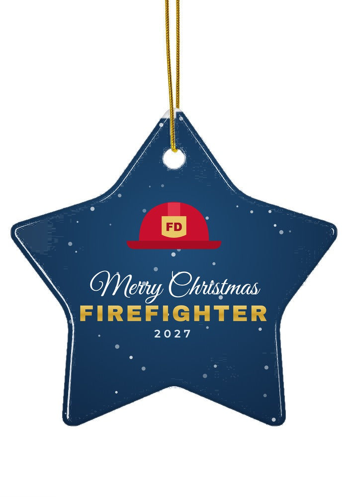 Firefighter ornament, star shape