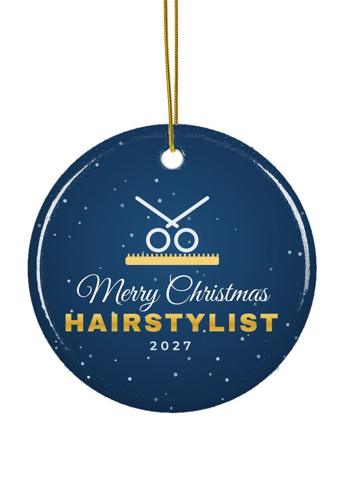 Hairstylist ornament, circle shape