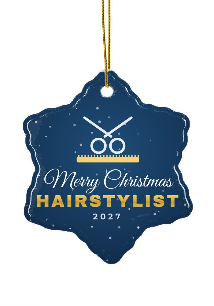 Hairstylist ornament, snowflake shape