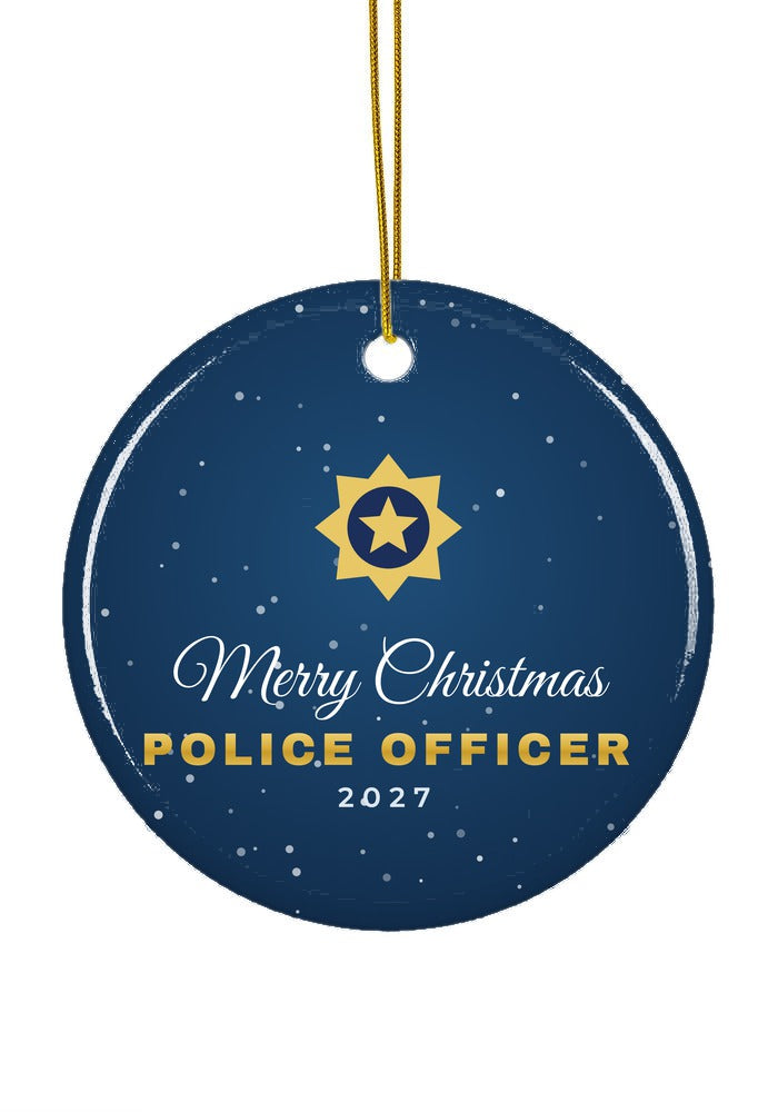Police Officer ornament, circle shape