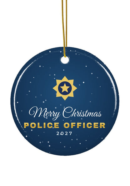 Police Officer ornament, circle shape