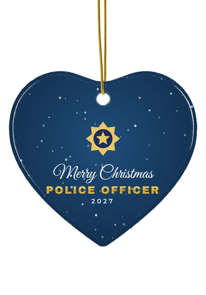 Police Officer ornament, heart shape