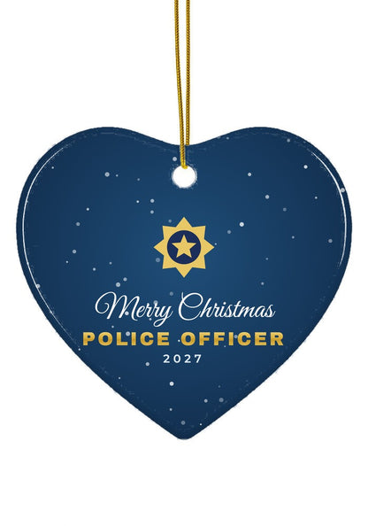 Police Officer ornament, heart shape