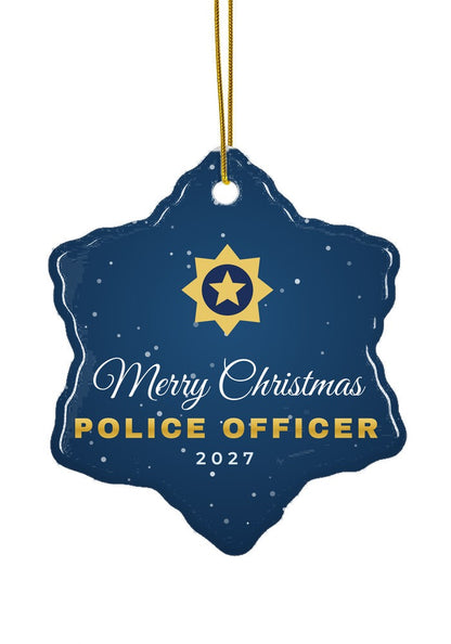 Police Officer ornament, snowflake shape