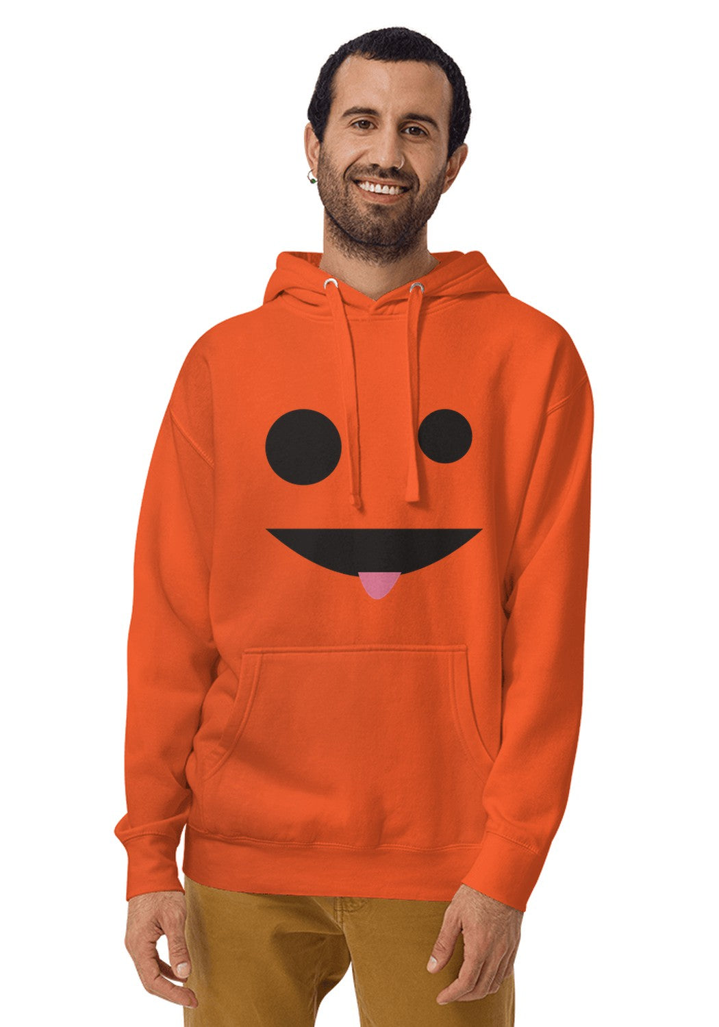 Silly Pumpkin Face hoodie in Orange