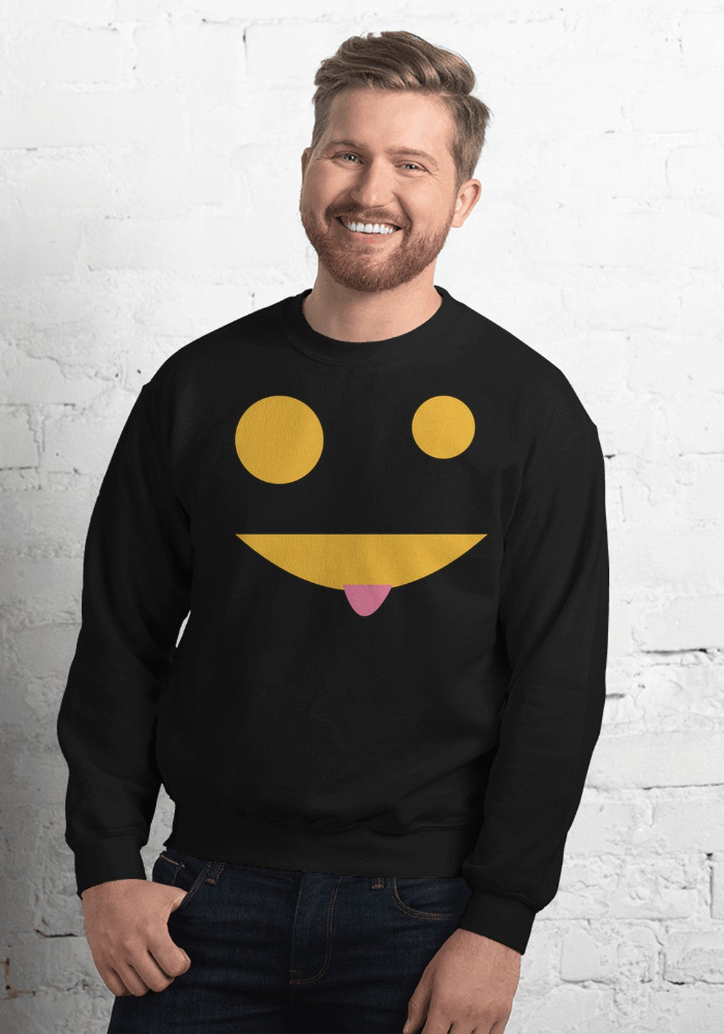 Silly Pumpkin Face sweatshirt in Black