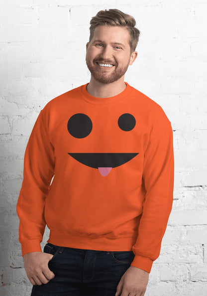 Silly Pumpkin Face sweatshirt in Orange