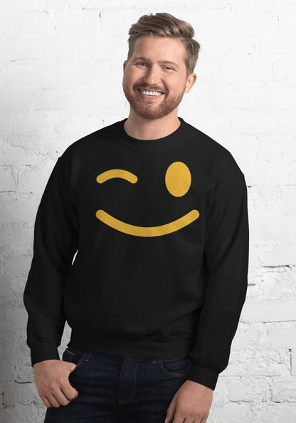 Wink Pumpkin Face sweatshirt in Black