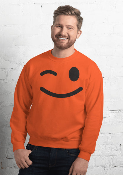 Wink Pumpkin Face sweatshirt in Orange