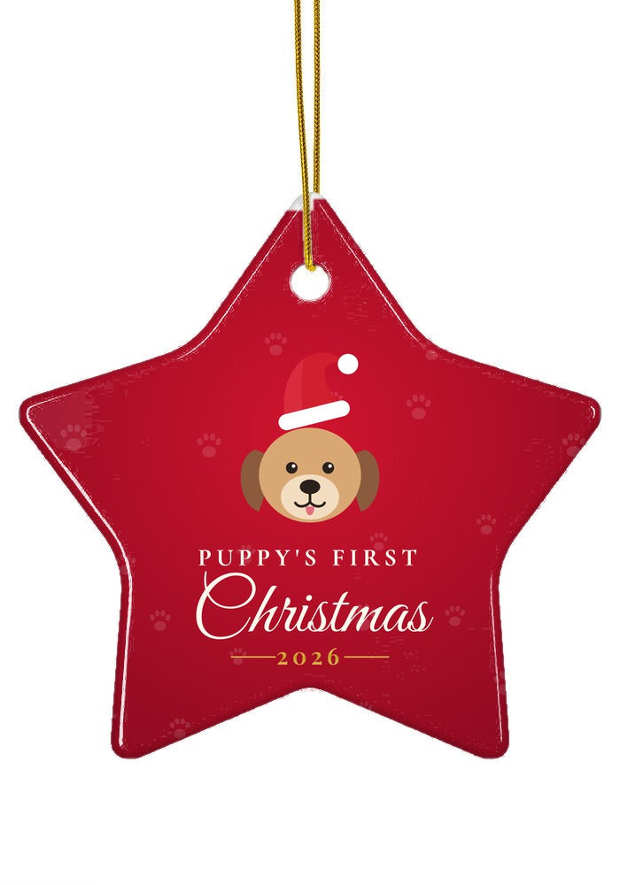 Puppy's First Christmas ornament, 2026, star shape