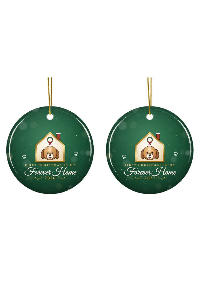 Rescue pet first Christmas in forever home ornament dated 2027 or 2026