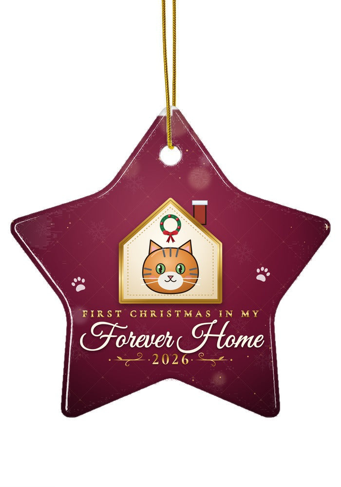 Forever Home, Cat ornament, star shape