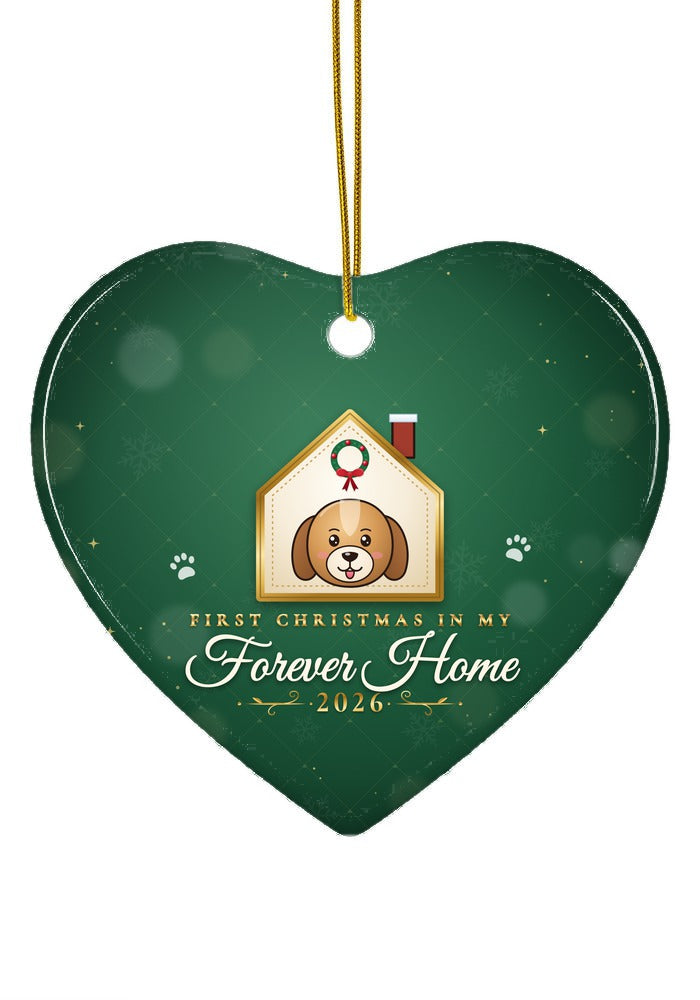 Forever Home, Dog ornament, heart shape