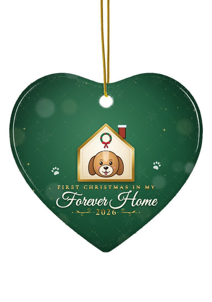 Forever Home, Dog ornament, heart shape