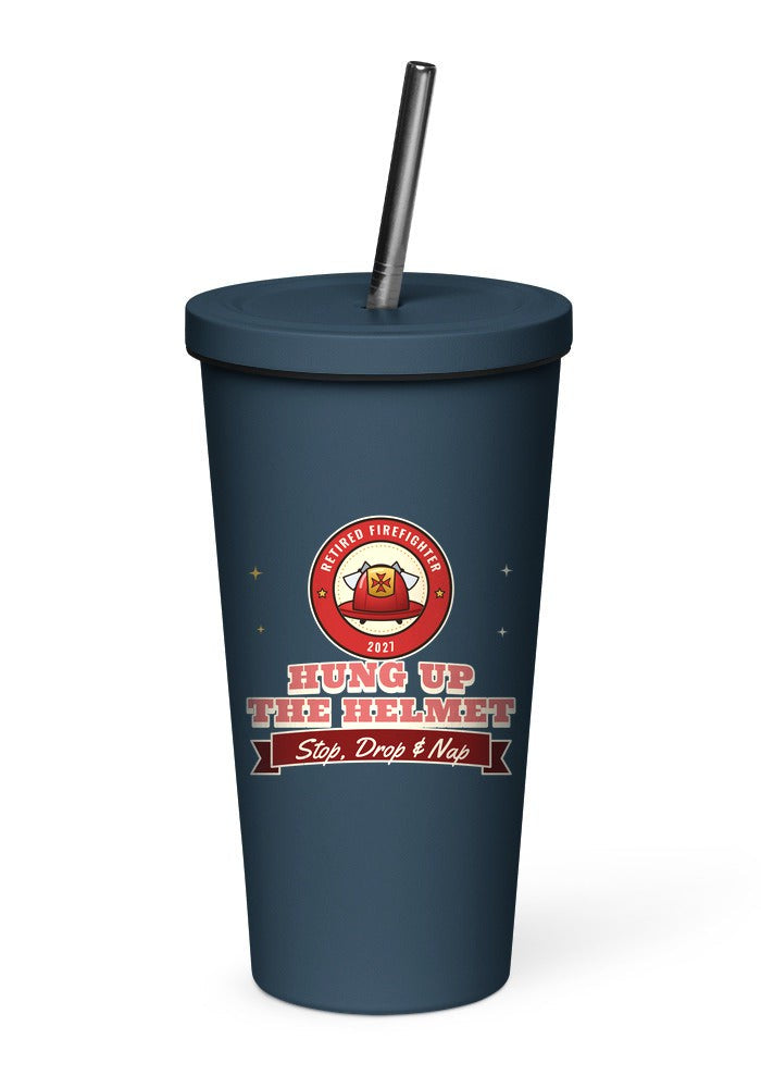 Retired Firefighter: Hung Up the Helmet tumbler in Navy