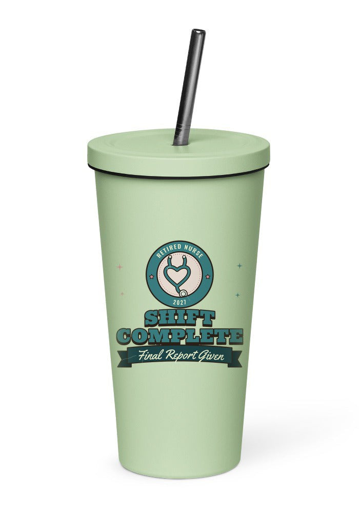 Retired Nurse: Shift Complete tumbler in Mint